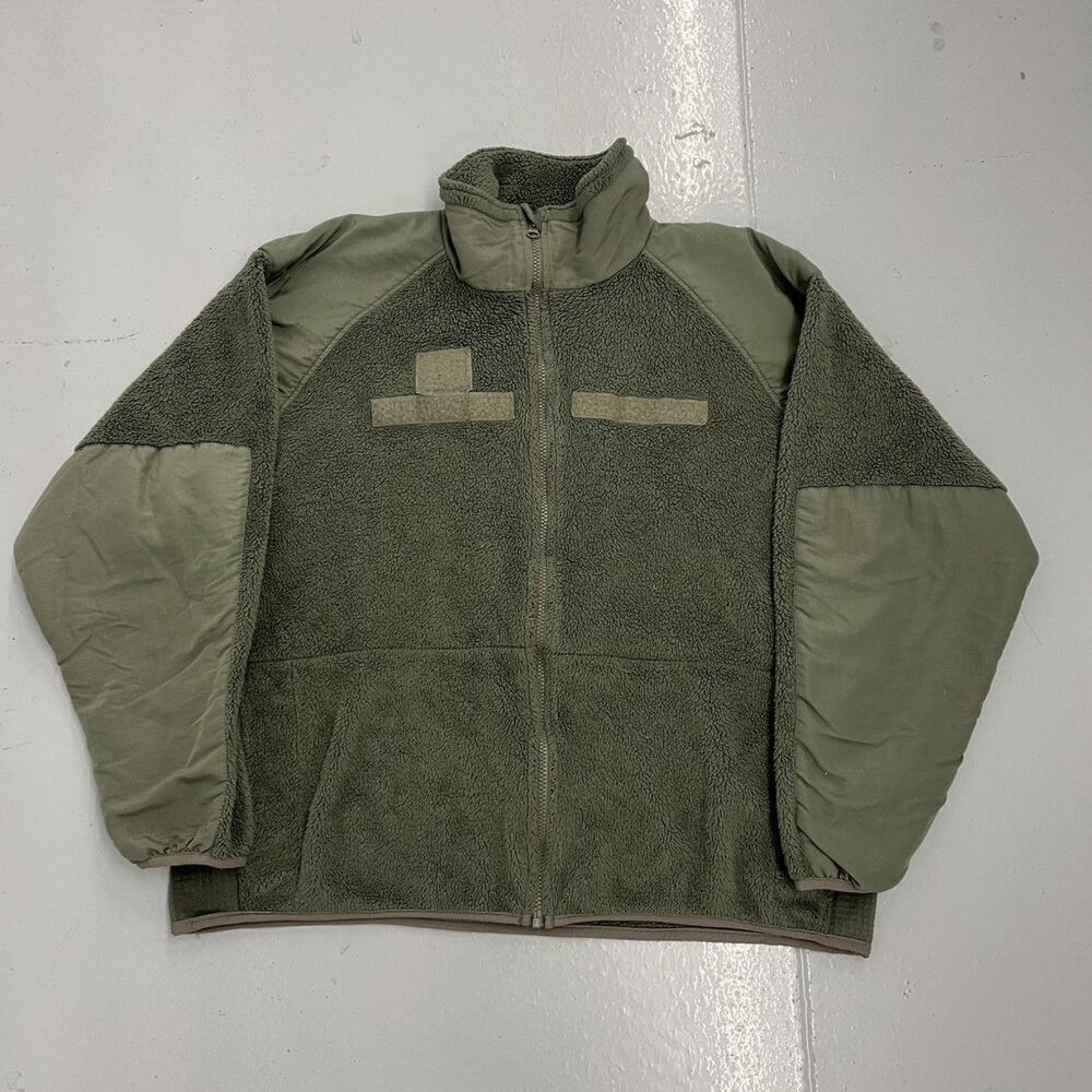 Vintage 90s US Army Green Military Boxy Fleece Jacket